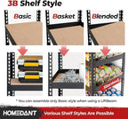HOMEDANT 47.7" W 5 Tier Heavy Duty Garage Shelving Adjustable Metal Rack - Image 4