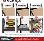 HOMEDANT 47.7" W Deep 5 Tier Heavy Duty Garage Shelving Adjustable Metal Rack - Image 4