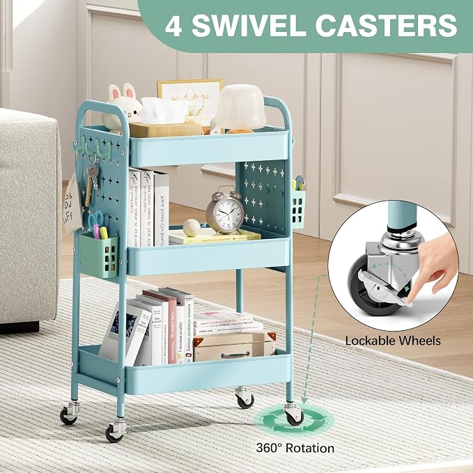 KINGRACK 3 Tier Rolling Cart - Image 3