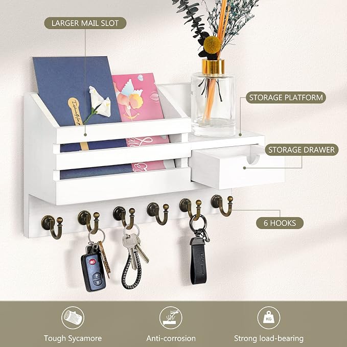 FifthQuarter Key Holder Wall Mount: Key and Mail Holder - Image 5