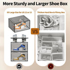 TOFWOF 12 Pack XX Large Shoe Organizer, Heavy-Duty Hard Thicken Plastic Clear - Image 6