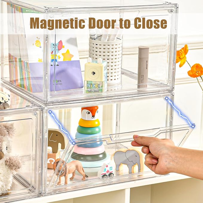 5 Pack Clear Stackable Shoe Organizer Box - Image 3