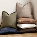 Foindtower Set of 2 Decorative Linen Fringe Throw Pillow Covers Farmhouse - Image 6