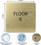 Clean Grey ADA Floor 6 Sign - Image 3