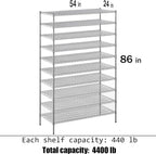 Regal Altair 24" Deep x 54" Wide x 86" Height Wire Shelving Kit | 10-Tier | NSF - Image 3