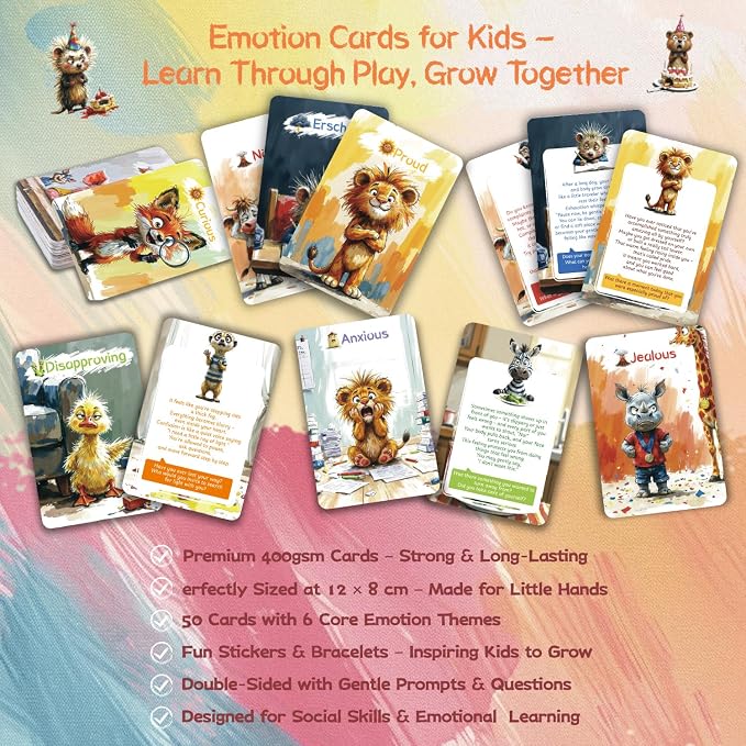 Emotion Cards for Kids – 50 Laminated Feelings & Calm-Down Cards for Classroom - Image 9