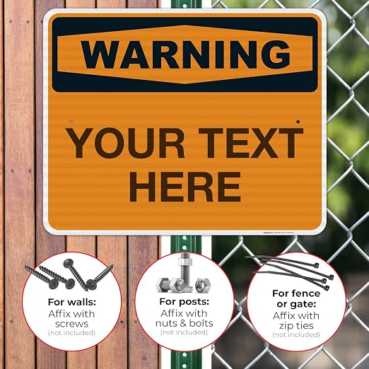 Custom Warning Sign, OSHA Sign, 24x30 Inches, 3M EGP Reflective .080 Aluminum - Image 4