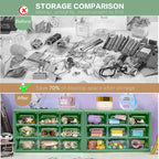 Desk Storage Organizer with 9 Drawers, FODIENS Stackable Desktop Craft Drawer - Image 7