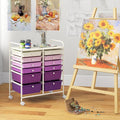 Happygrill 12-Drawer Rolling Storage Cart, 2 Sizes Plastic Drawers & Metal Shelf by HAPPYGRILL