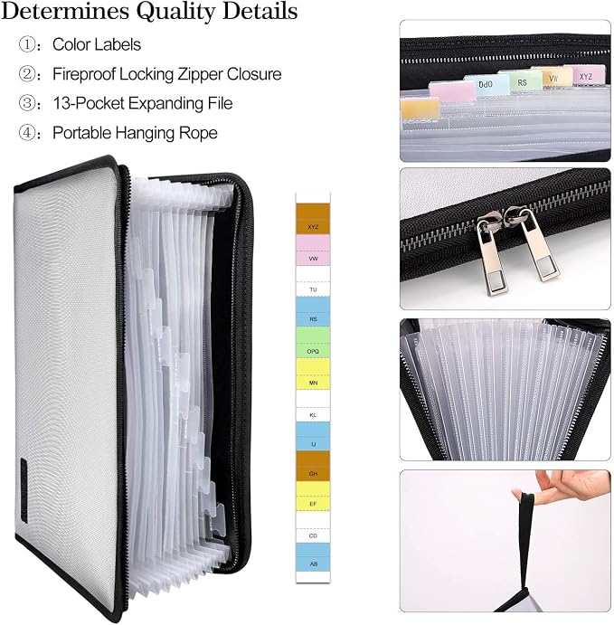 ENGPOW Expanding File Folder Important Document Organizer Fireproof and - Image 4