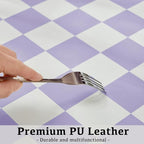 Ohocut Checkered Desk Mat, Large Cute Aesthetic Retro PU Leather Computer - Image 5