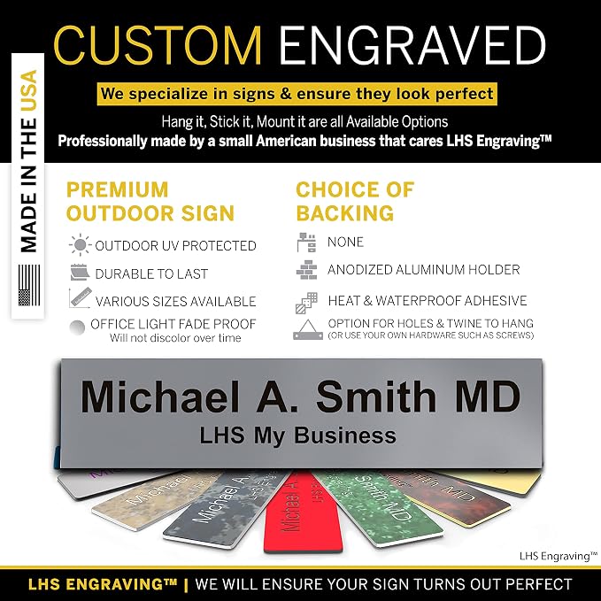 Personalized Name Plate with Choice of Mounting Holders - Image 2