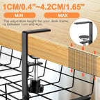 NoDrill 2 Pack 15.7" Under Desk Cable Management Tray, Sturdy Metal Cord - Image 3