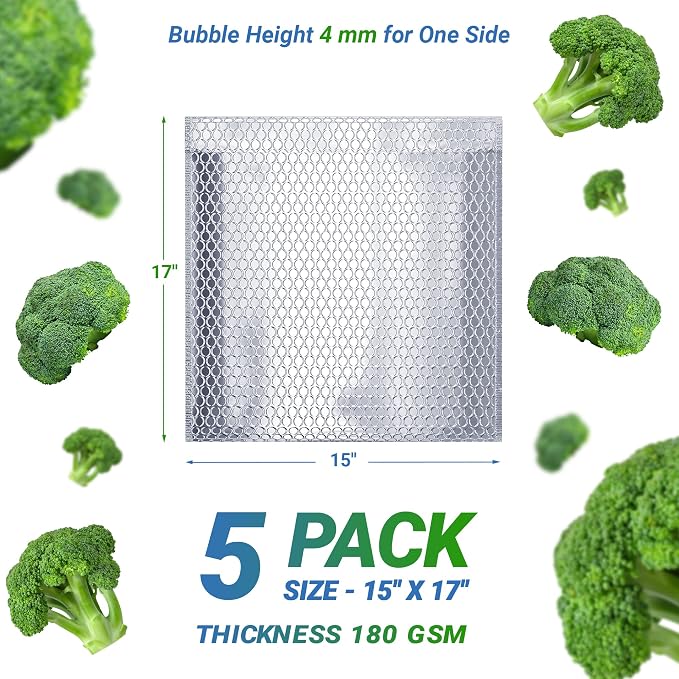 Amiff Silver Thermal Bubble Mailer, 15 x 17 Inches. 5 Pack Metallic Bubble - Image 2