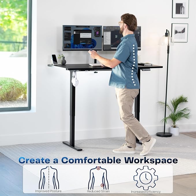 VIVO Electric 60 x 30 in Standing Desk, Memory Height Adjustment, 1B Series - Image 4