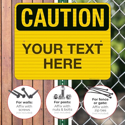 Custom Caution Sign, OSHA Sign, 24x30 Inches, 3M EGP Reflective .080 Aluminum - Image 4