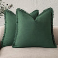 Foindtower Set of 2 Decorative Linen Fringe Throw Pillow Covers Cozy Boho by Foindtower