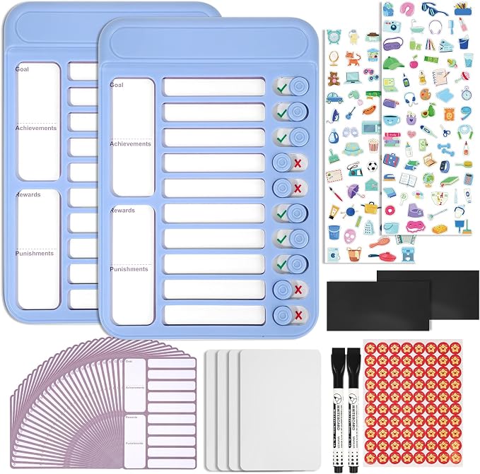2Pcs Chore Chart for Kids to Do List Checklist Board Detachable Message Slider by Lucomb