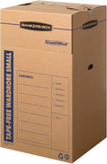 Bankers Box Short Wardrobe Box 3 Pack, Tape-Free Design, 20-in x 20-in x 34-in by BankersBox