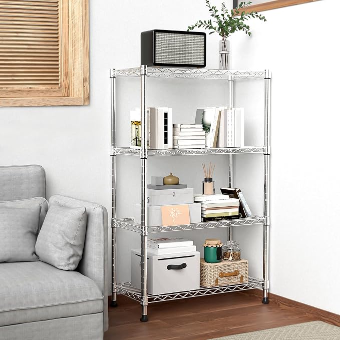 M MZG 1000 lbs Storage Shelving Steel Heavy Duty 4-Tier Utility Shelving Unit - Image 2