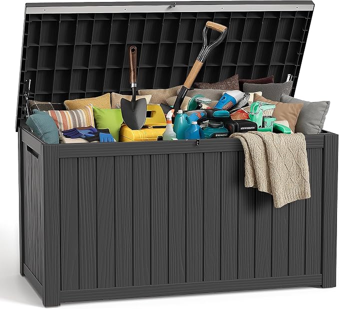 EasyUp 280 Gallon Deck Boxes Waterproof, Outdoor Large Storage Boxes by EASYUP
