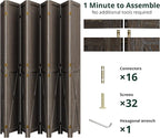 Cozy Castle Wood Room Divider, 8 Panels Folding Privacy Screen, 66.9'' Wall - Image 3