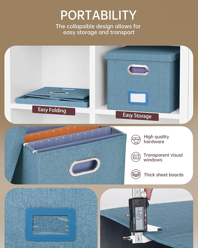 Oterri File Organizer with Lid, File Box, File Cabinet - Image 2