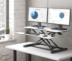 FITUEYES Height Adjustable Standing Desk 36” Wide Sit to Stand Converter Stand - Image 6