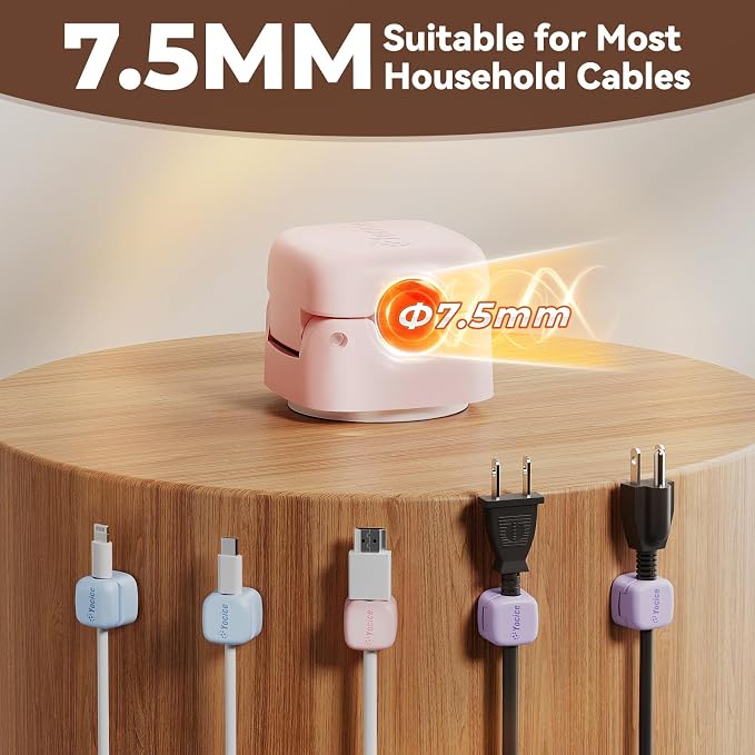 Yocice 12Pack Rotatable Cord Organizer, Spring Cable Clips Desk Cable - Image 3