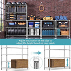 M MZG 5-Shelf Storage Shelves, Wire Shelving Heavy Duty Metal Storage Shelving - Image 4