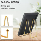 Decolore 6 Inch 5 Pack Gold Metal Display Stands Plate Stand Display Stands - Image 6