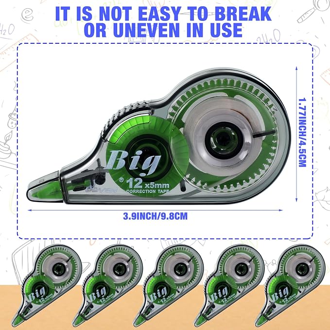 Yexiya 100 Pcs Correction Tapes Original Correction Wide Eraser Applicator Easy - Image 2