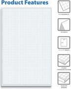 Graph Paper Pad, 50 Sheets, Double Sided, 4x4 Blue Quad Rule, Easy Tear Sheets - Image 6