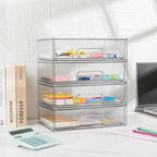 Vtopmart 12.1''W Clear Stackable Storage Drawers, 4 Pack Acrylic Plastic - Image 7