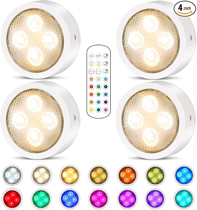 TECOMLIGHT Puck Lights with Remote Control, Battery Operated Wireless Under by TECOMLIGHT