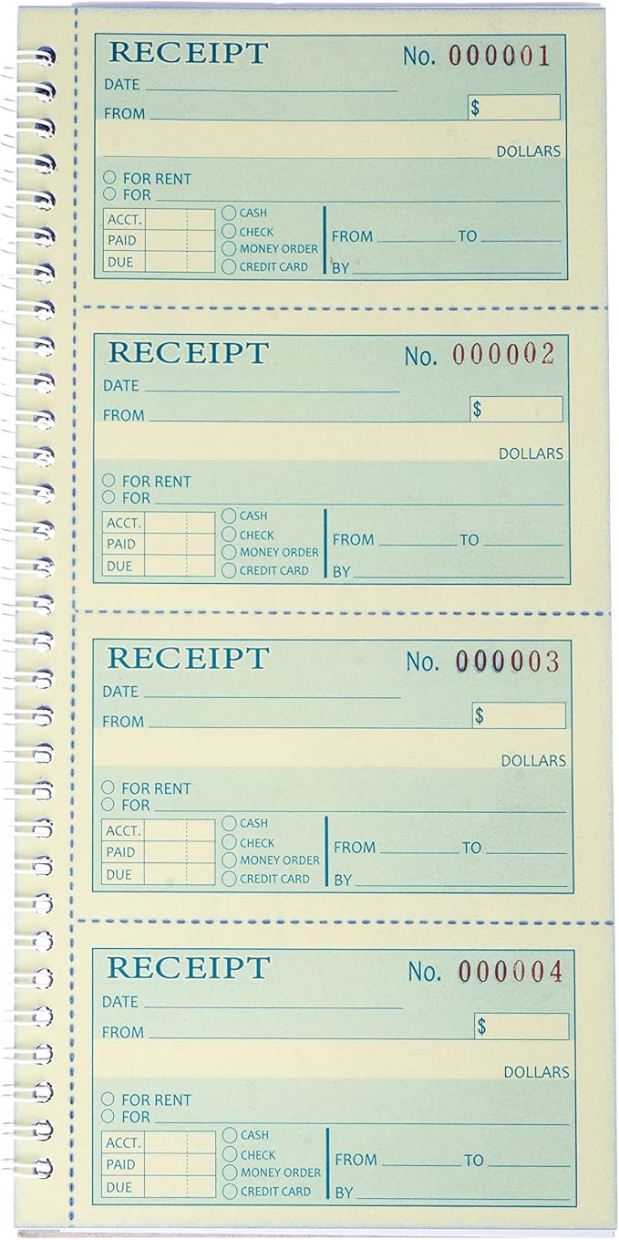 Receipt Book with Carbon Copies, Money and Rent Receipt Book, 2-Part Carbonless - Image 7
