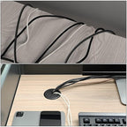 HYCC 5 Pack 2-3/8 Inch Flexible Desk Grommet, Organize Wires and Cables on - Image 6