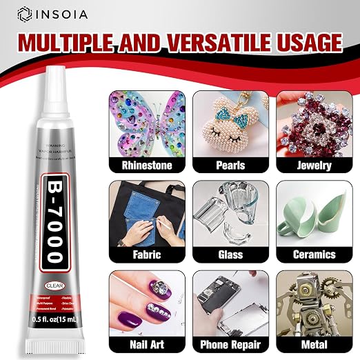 B7000 Rhinestone Glue Clear 16 PCS 15ml – Strong Transparent No Trace Jewelry - Image 4
