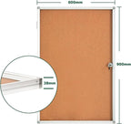 BIBOC EnclosedCork Bulletin Board 36x24 inch Lockable Cork Noticeboard Display - Image 3