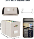 Oterri File Organizer Box with Lid, Hanging Filing File Box with Mesh Pocket - Image 2