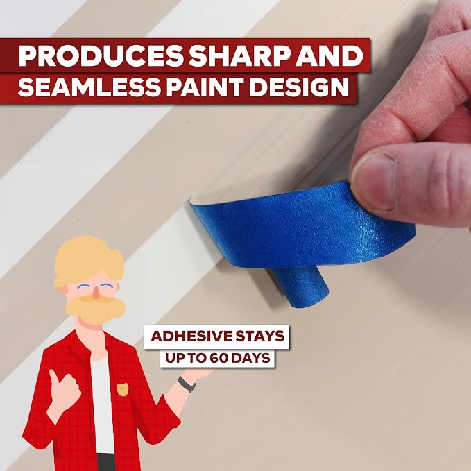 XFasten Professional Blue Painters Tape, Sharp Edge Line Technology - Image 7