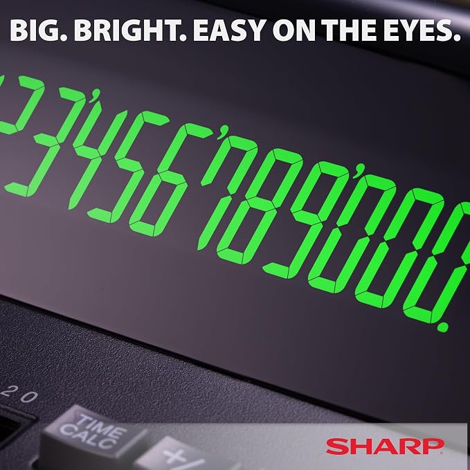 Sharp 12-Digit Print Calculator Desktop Size Adding Machine, Large Easy-to-Read - Image 3