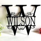 Personalized Metal Name Signs, Split Letter Monogram Wall Decor, Custom Last by Unknown