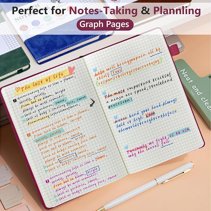 PERCUN Graph Paper Notebook, 160 Pages Grid Journal - Image 3
