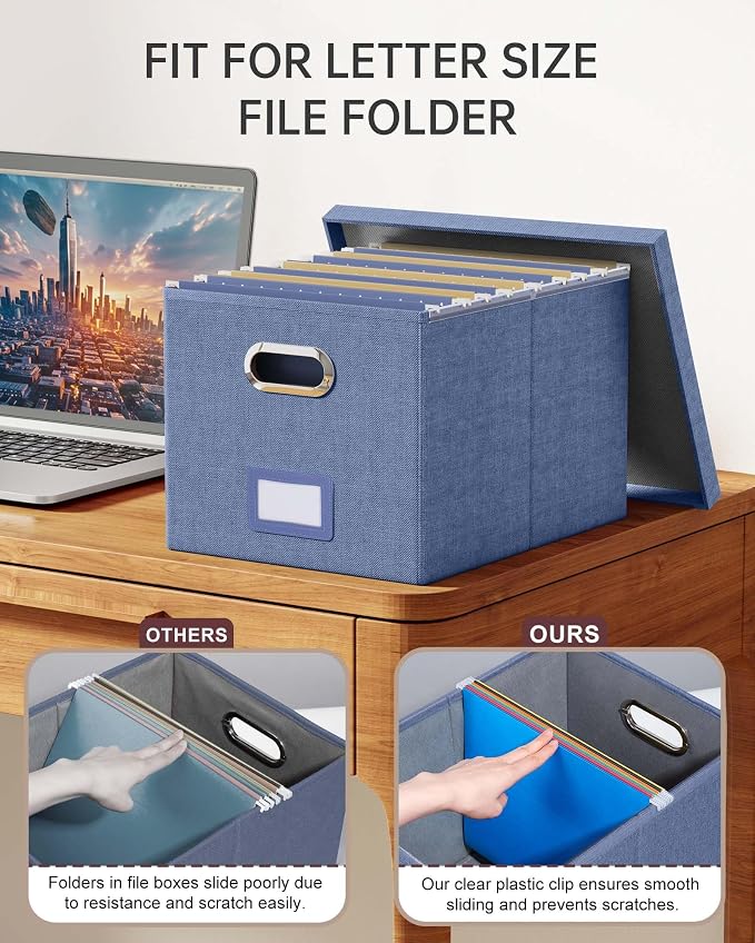 Oterri File Organizer with Lid, File Box, File Cabinet - Image 3