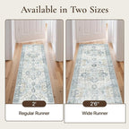 GENIMO Runner Rug 2'6"x12, Non Slip Vintage Hallway Runner Rugs, Low Pile - Image 3