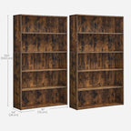 VASAGLE Set of 2 Bookshelves, 30 Inches Wide, 5-Tier Open Bookcases - Image 3