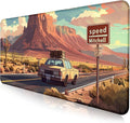 Digital Oil Painting Grassland Road Mouse Pad, Natural Mountain Scenery Game by LQFIWSS