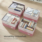 PRANDOM Storage Bins with Lids Linen Fabric Foldable Storage Boxes Organizer - Image 6