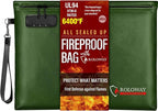 ROLOWAY Fireproof Document Bag, 6400℉ Fireproof Money Bag by ROLOWAY